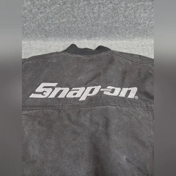 Snap On Canvas Jacket Mens XL Black Full Zip Multi Pocket Heavyweight - Picture 3 of 10